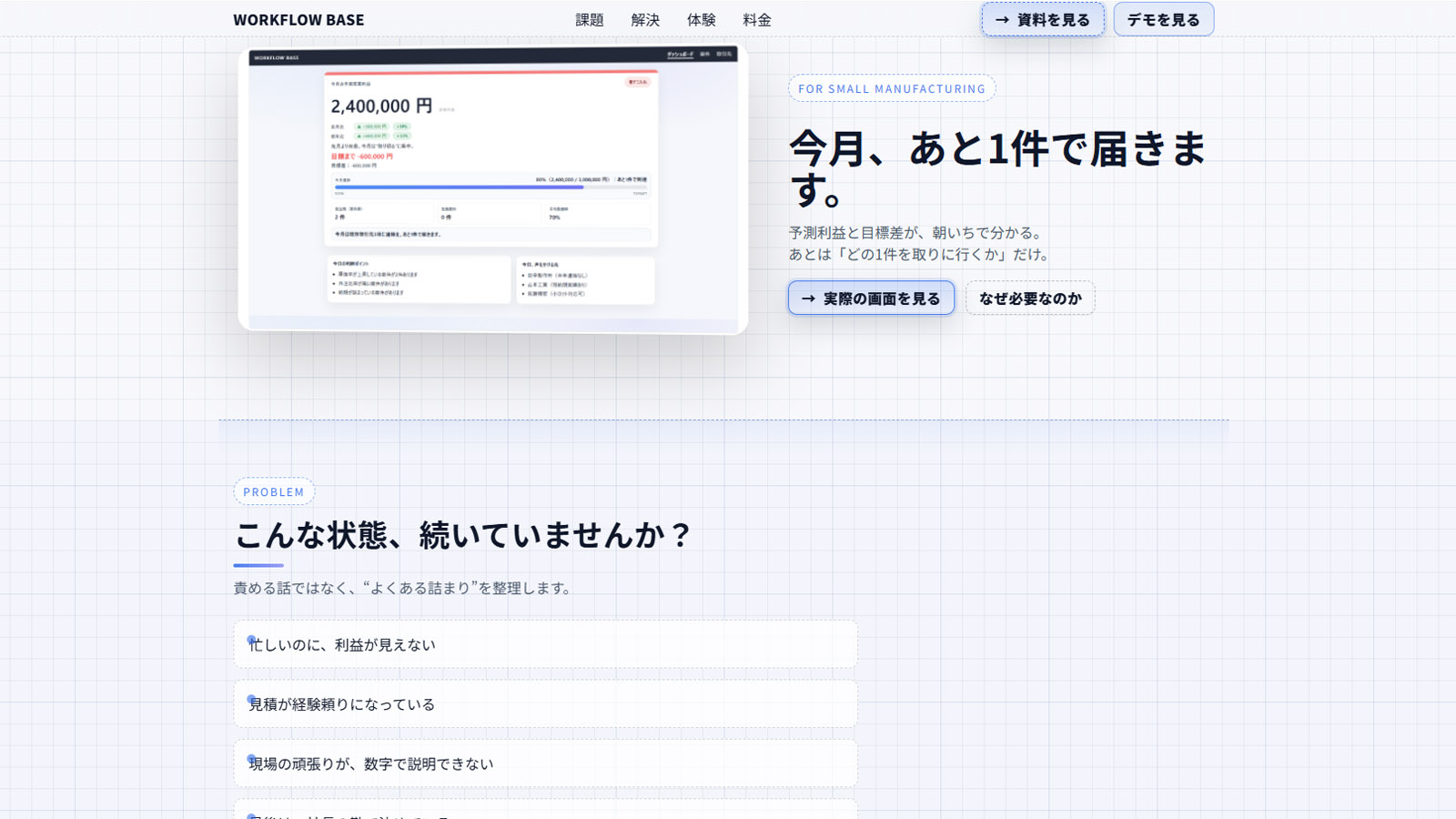 WORKFLOW BASE のダッシュボード画面サムネイル