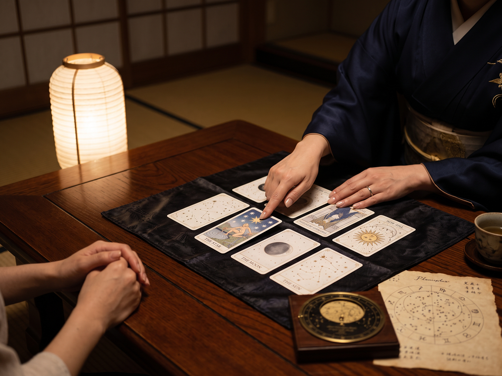 タロットカードで運勢を占う占星術の間