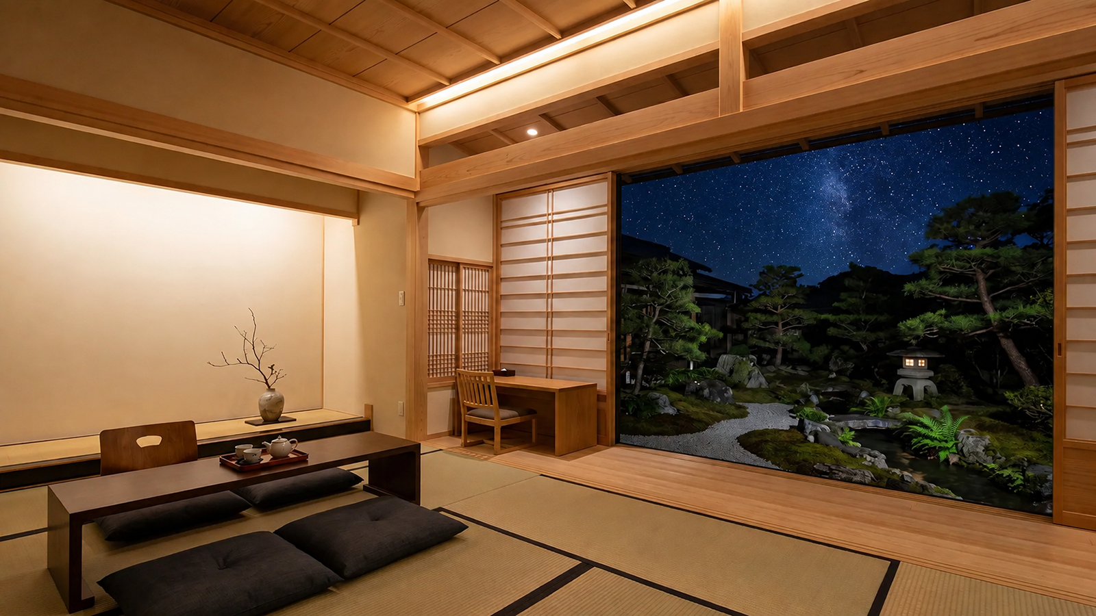 客室 真珠の和室と庭