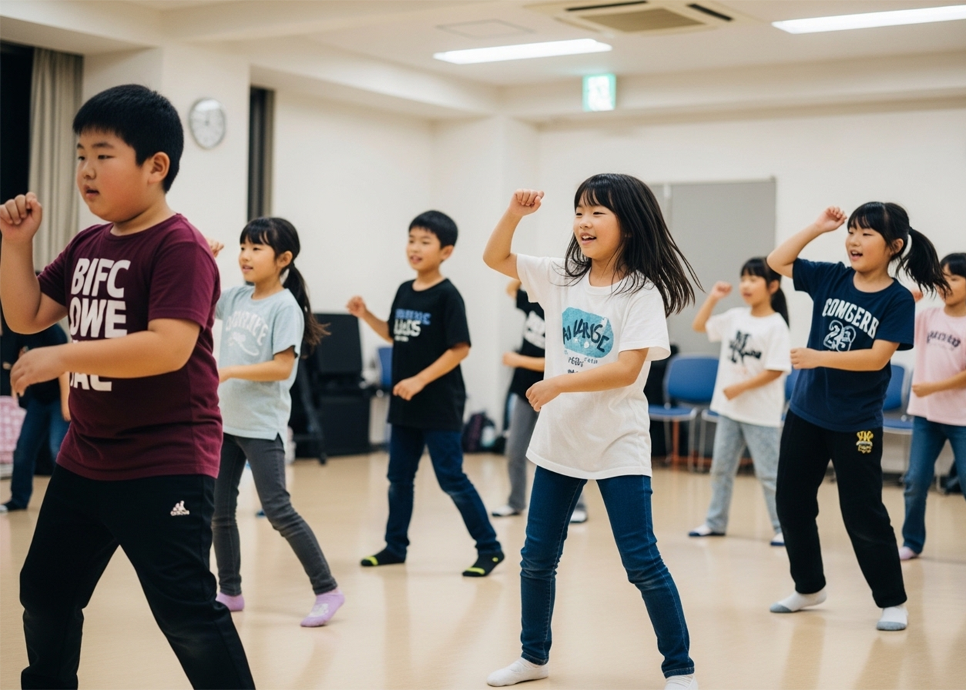 ダンス練習をする子どもたち